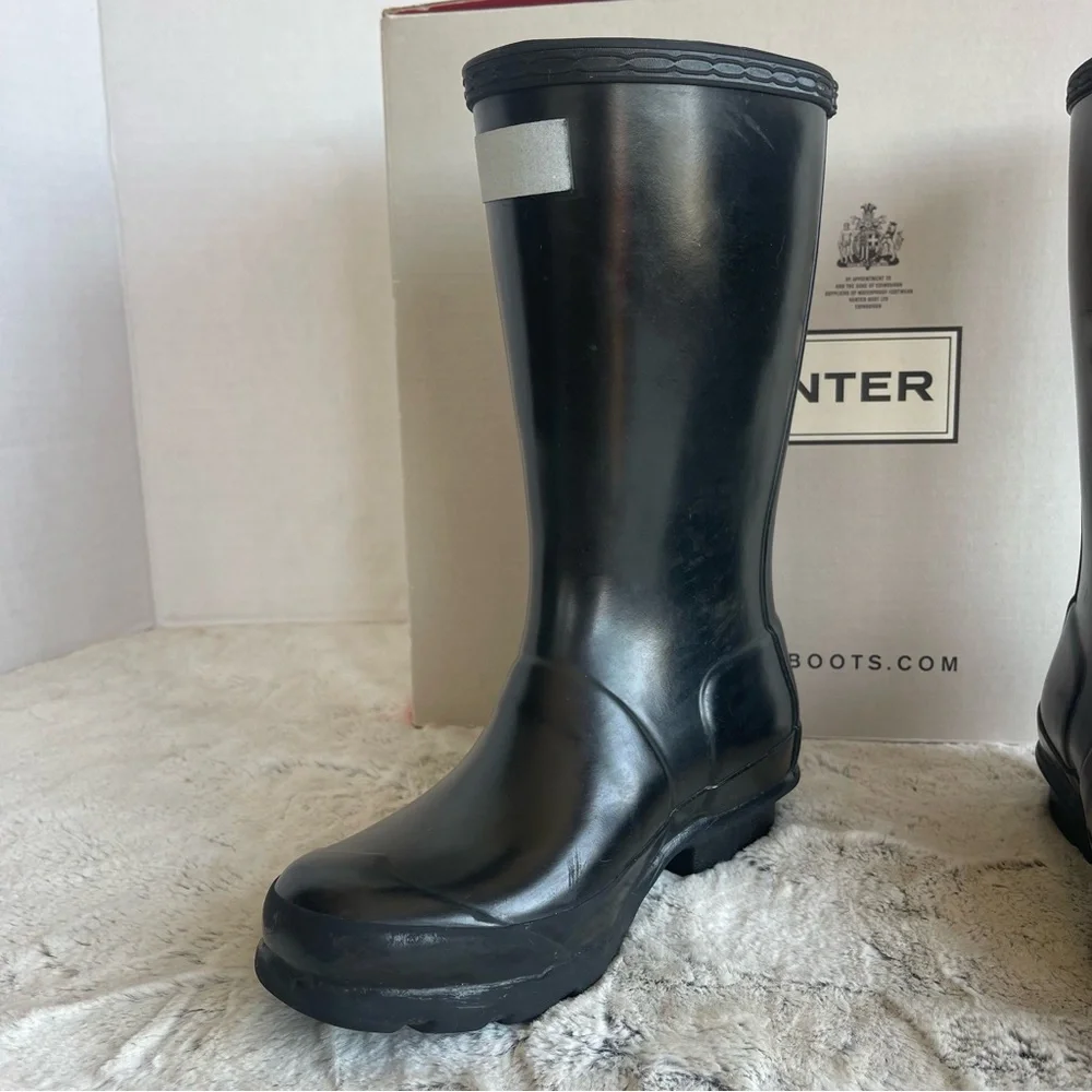 Hunter Glossy Black Boots Little Girl Size 13B - Picture 4 of 13